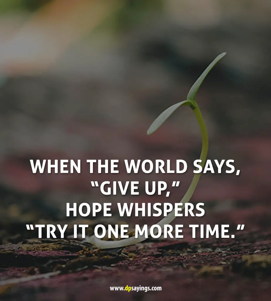 try it one more time but never give up