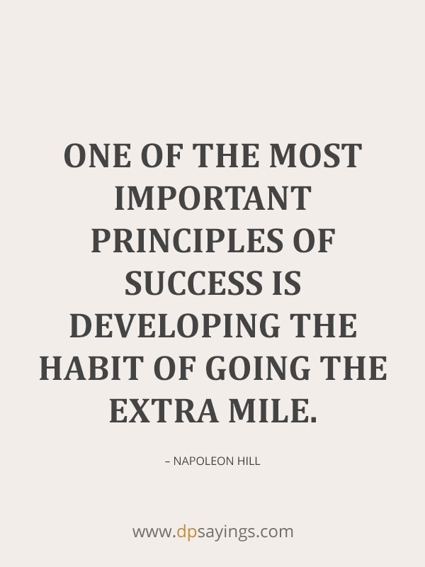 develop a habit of going the extra mile