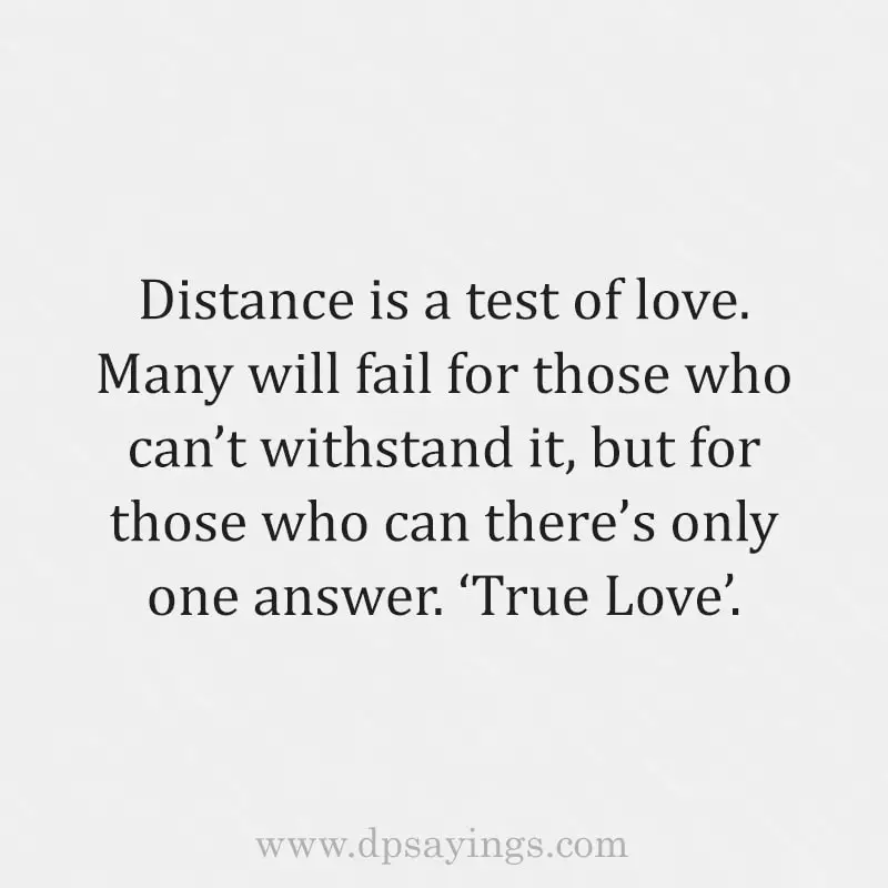 distance is a test of love