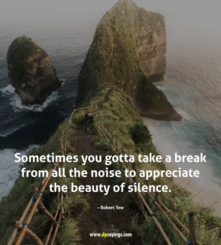 appreciate the beauty of silence.