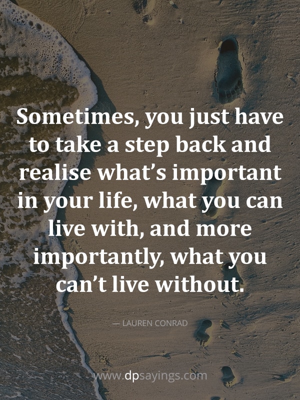 sometimes you just have to take a step back quotes	
